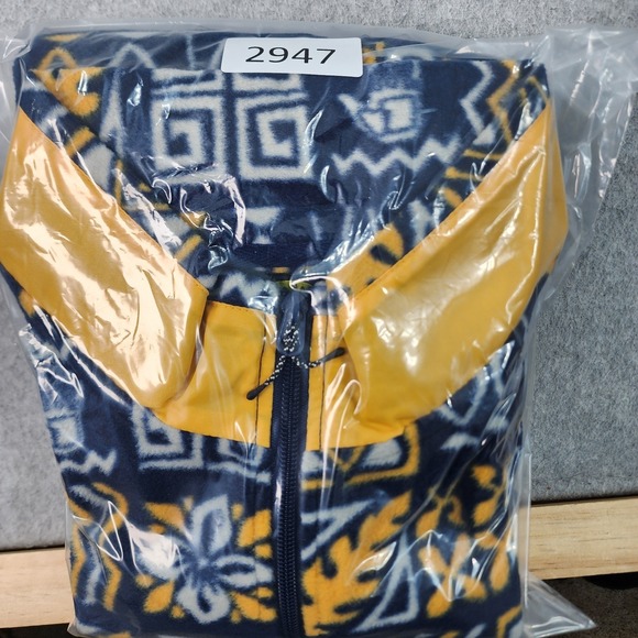 Body Glove Full-Zip Fleece Jacket Mens Size‎ Large Blue Yellow Pocket Sweatshirt - Picture 16 of 16